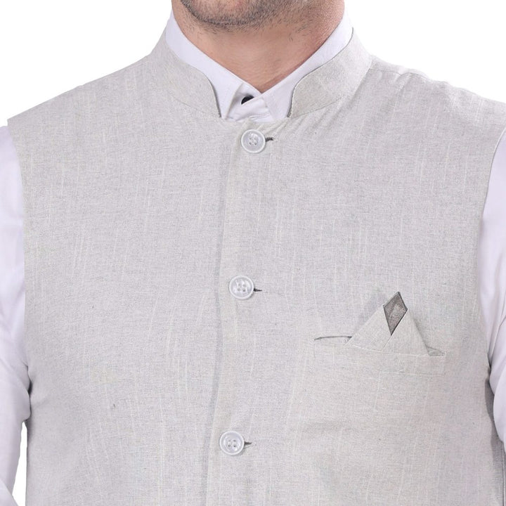 Indha Men’s Nehru/Modi Jacket (Waistcoat) along-with Inner pocket - Premium Cotton Fabric with Polyester lining, Stylish Sleeveless Bandhgala Regular Fit for Festive, Casual, or Occasional