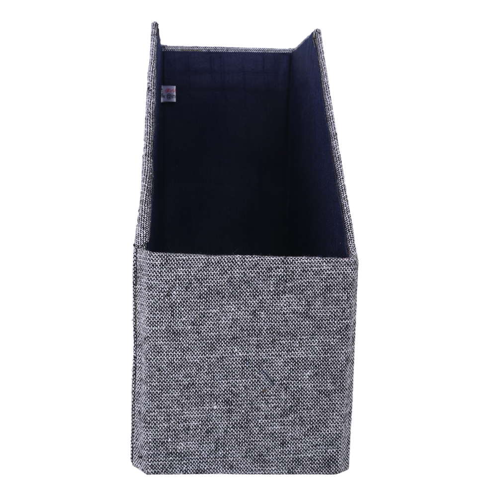 INDHA Handcrafted Magazine Holder | Grey Dupion Silk Magazine Holder | Hand Embroidered Chain Stitch Work Multicolor Robot Design | Hand Embroidered Magazine Holder | Foldable Magazine Holder |