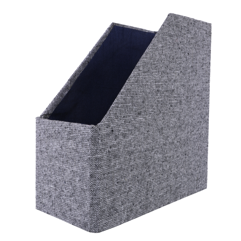 INDHA Handcrafted Magazine Holder | Grey Dupion Silk Magazine Holder | Hand Embroidered Chain Stitch Work Multicolor Robot Design | Hand Embroidered Magazine Holder | Foldable Magazine Holder |