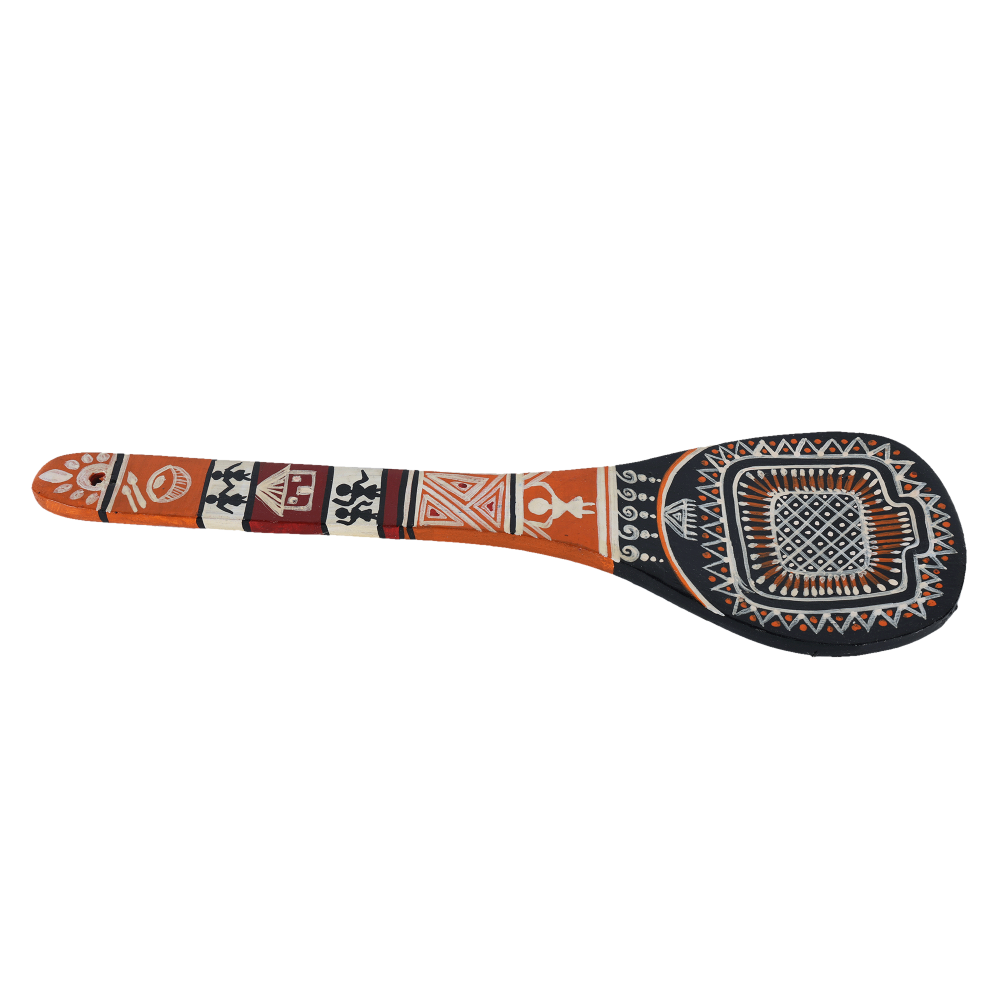 Indha Traditional Handpainted Spoon | Unique Design Hand painted Spoon | Hand-painted Decorative Spoon | Hand-painted Spoon for Corporate Gifting | Wooden Spoon| Wall Décor