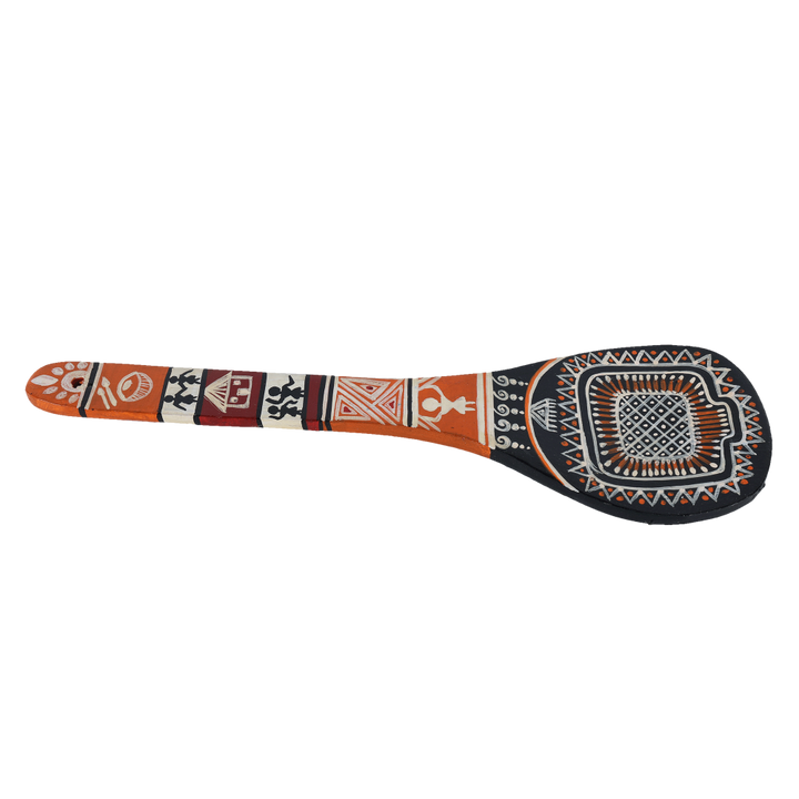 Indha Traditional Handpainted Spoon | Unique Design Hand painted Spoon | Hand-painted Decorative Spoon | Hand-painted Spoon for Corporate Gifting | Wooden Spoon| Wall Décor