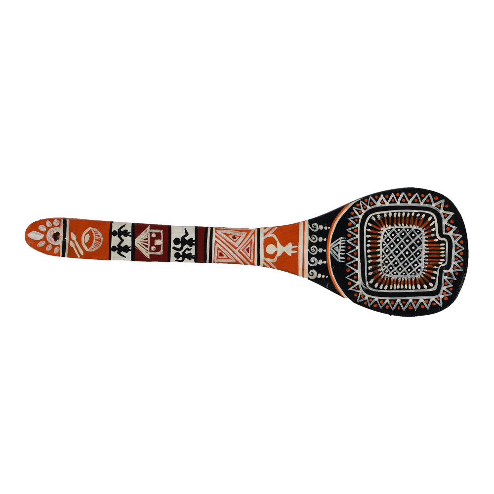 Indha Traditional Handpainted Spoon | Unique Design Hand painted Spoon | Hand-painted Decorative Spoon | Hand-painted Spoon for Corporate Gifting | Wooden Spoon| Wall Décor
