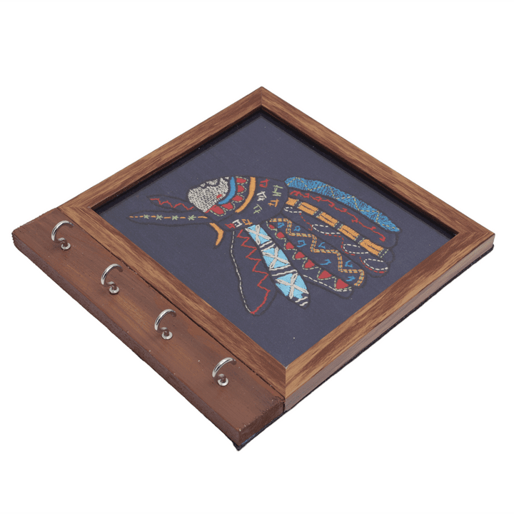 Indha Unique Embroidered Key Chain Holder | Exquisite Design, Perfect for Gifting and Adding a Touch of Elegance to Everyday Essentials | Handmade Eco-Friendly Wall Décor