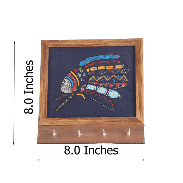 Indha Unique Embroidered Key Chain Holder | Exquisite Design, Perfect for Gifting and Adding a Touch of Elegance to Everyday Essentials | Handmade Eco-Friendly Wall Décor