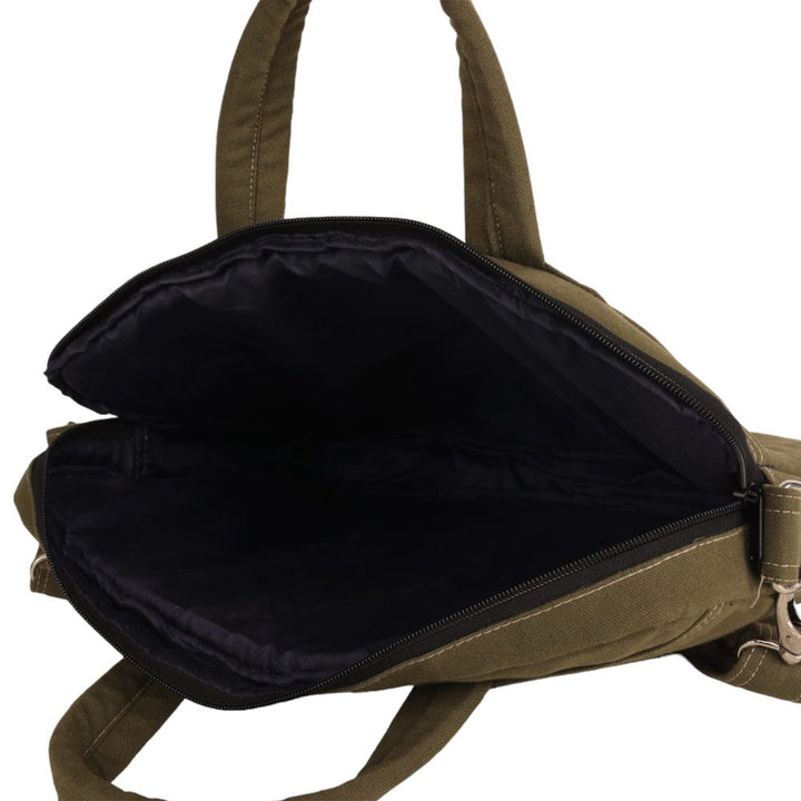 Indha Laptop Bag | Green Canvas Laptop Bag | Digital Print Laptop Bag | 14-Inch Laptop Bag Green | Corporate Gifting | Gifting | Men and Women Laptop Bag | Laptop Travel Bag | Travel Utility | Office Bag | Office Employee Gifting