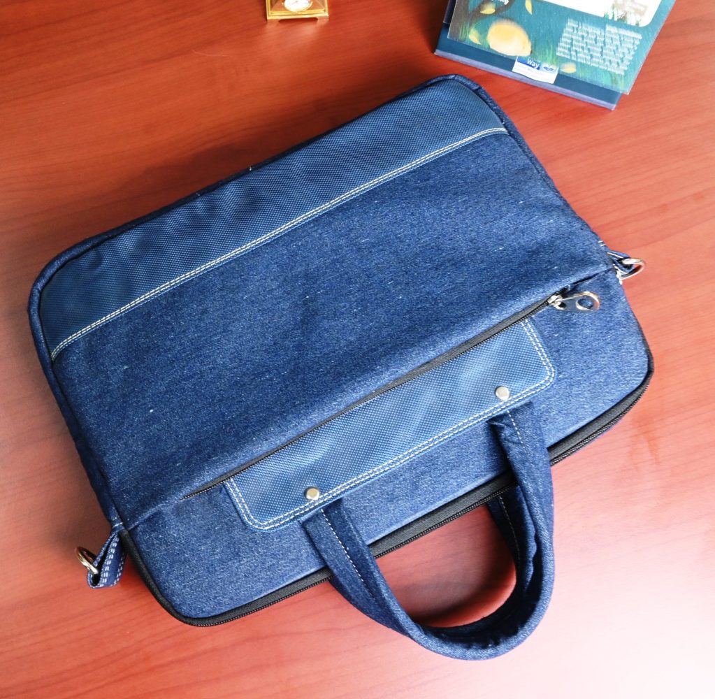 Indha Eco-Friendly Recycled Denim Laptop Bag – A Sustainable and Trendy Carry-All for Work, Travel, and Everyday Use