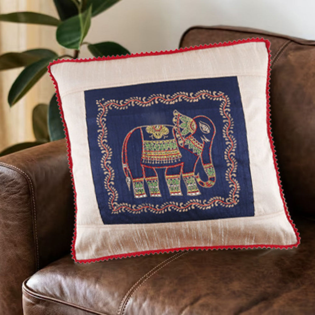 Dupion Silk Hand Block Printed Throw/Pillow Cushion Covers - (16 X 16 INCHES)