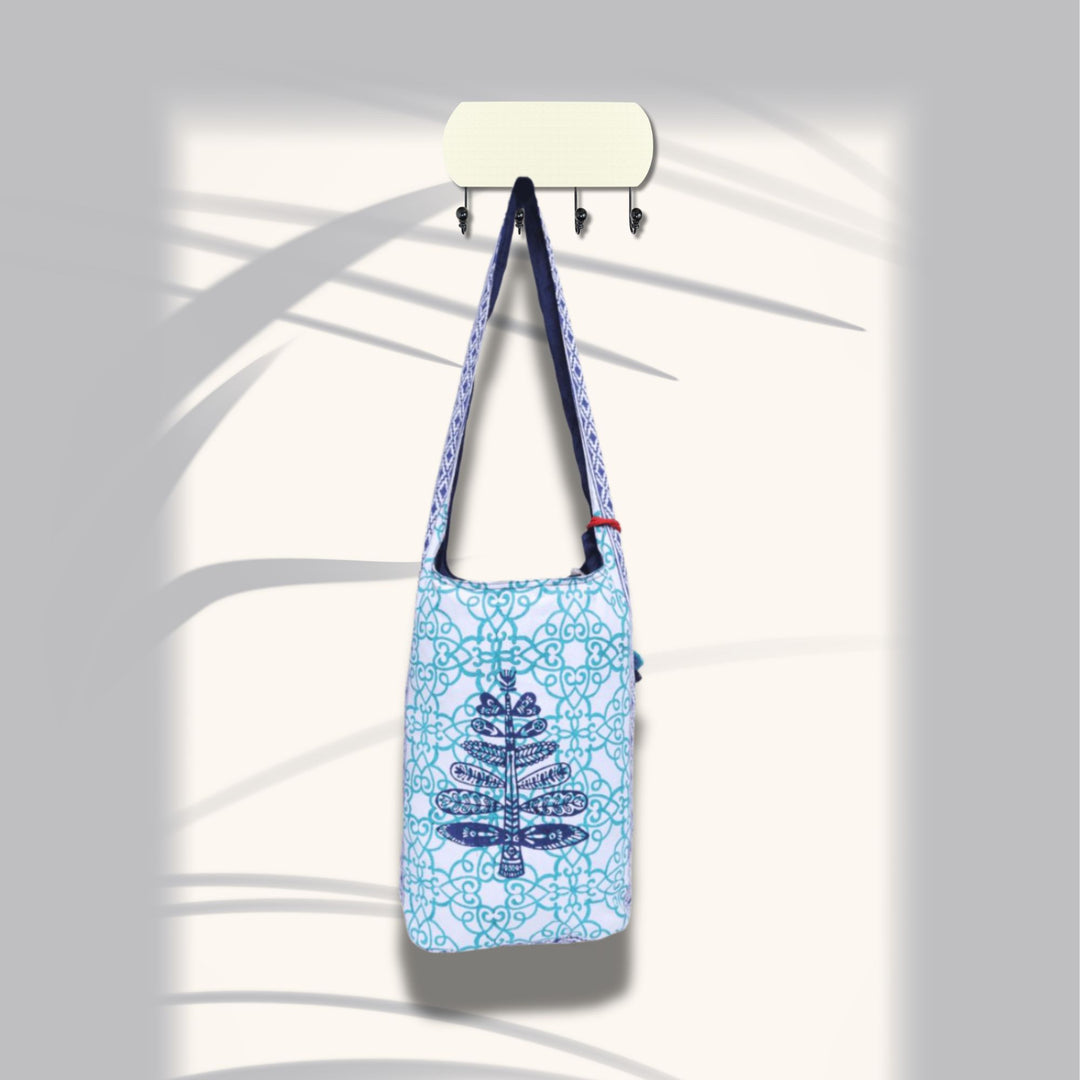 Indha Hand Block Printed Cotton Jhola Bag for Girls | Stylish Eco-Friendly Tote | Unique Patterns Ideal for Daily Use and Casual Outings