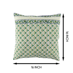 Organic Lotus Flower Inspired Motif Design Pattern Hand Block Printed Throw Cotton Cushion Covers – (16 X 16 INCHES) | Home Décor | Home Furnishing | Throw Cushion Covers | Corporate Gifting | Block Printed Cushion Cover | Eco Friendly