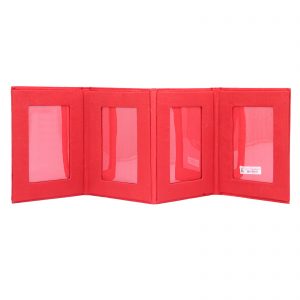 Table Top Handmade Four Fold Photo Frame (Red Colour)