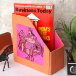 INDHA Table Top Wooden Magazine Newspaper Holder