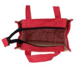 INDHA Eco-Friendly Jute Tiffin Bag by INDHA: Sustainable Red and Brown Tiffin Bag