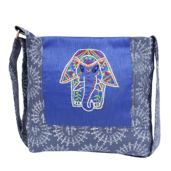 Elephant Hand-Embroidered Sling Bag