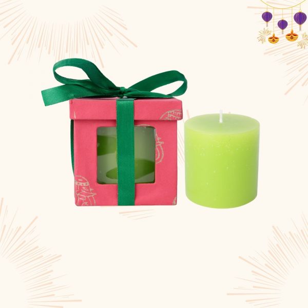 Indha Vanilla Scented Aromatic Pillar Candle | Decorative Candle | Candle For Bedroom | Fragrance Candle | Aromatic Candle | Gift Candle | Wedding Gifts | Diwali Gifts
