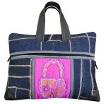 Lock Hand Embroidery Work Denim Zig-Zag 14″Laptop Bag for Men/Women