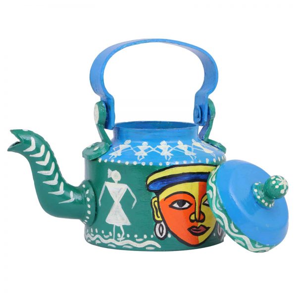 INDHA Hand Painted Aluminum Tea Kettle – Capacity 1 Liter