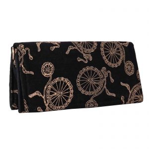 INDHA Cotton Hand Block Printed Black Sling Clutch Purse For Girls/Women