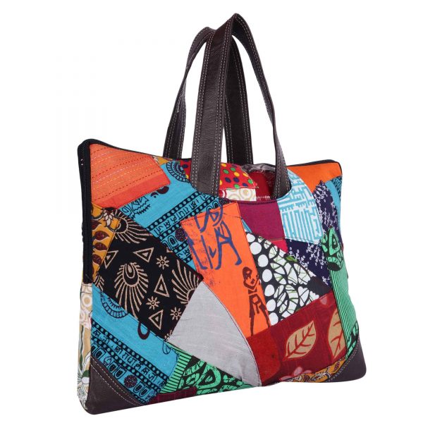Lock Hand Embroidery Work Multicolour Patchwork 14″ Laptop Bag for Women