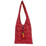 Cotton Hand Block Printed Stylish Jhola Bag for Girls/Women (Maroon)