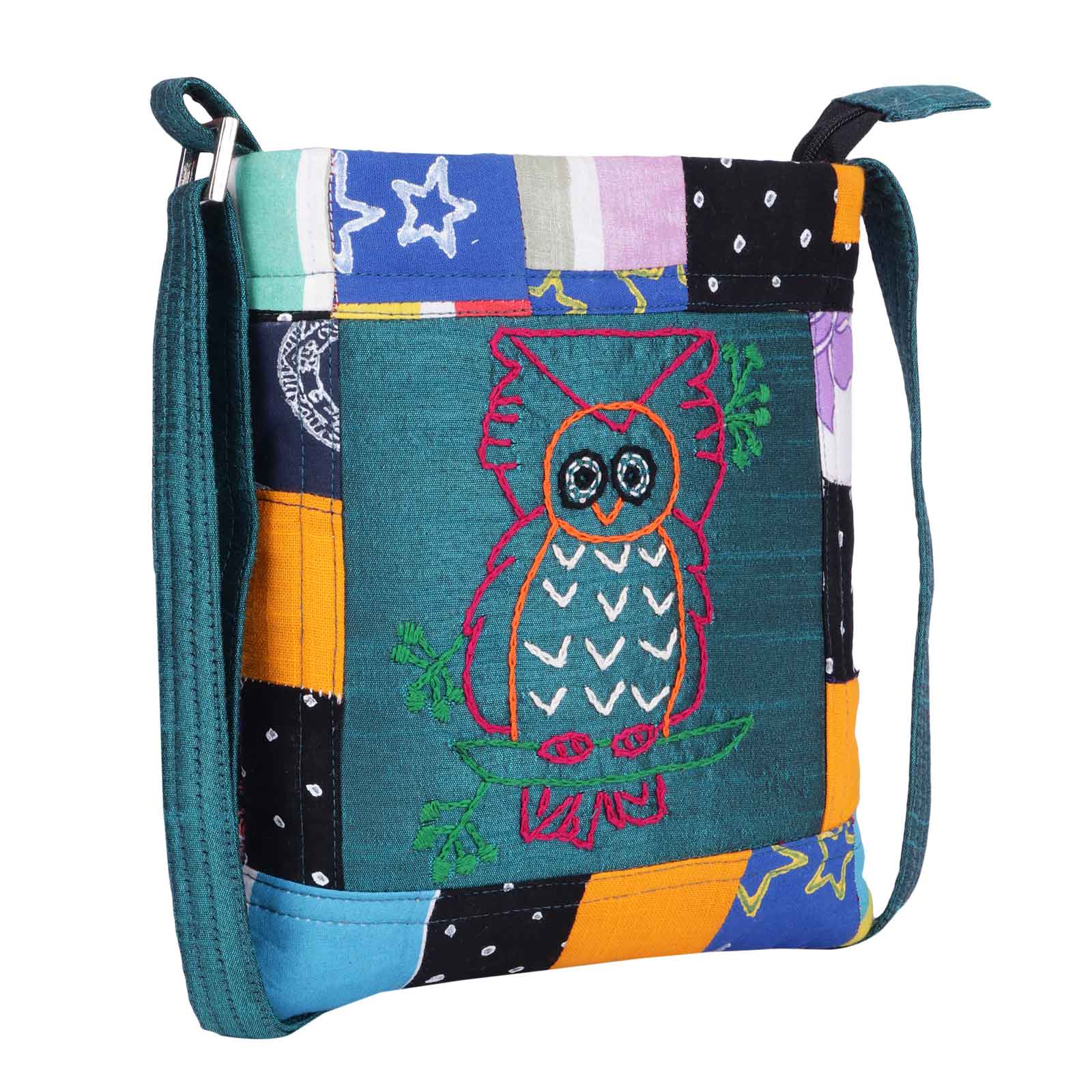 M. Andonia Girls Fabric and Vinyl Coin Purse with Owl Print NEW