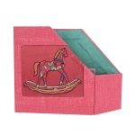 INDHA Jute Horse Hand Embroidered Multi-utility Table Top Books Magazine Holder