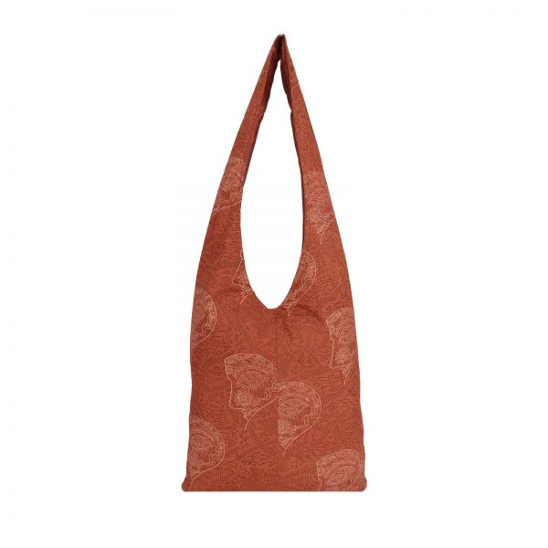 Cotton Hand Block Printed Rust Colour Jhola Bag for Girls/Women