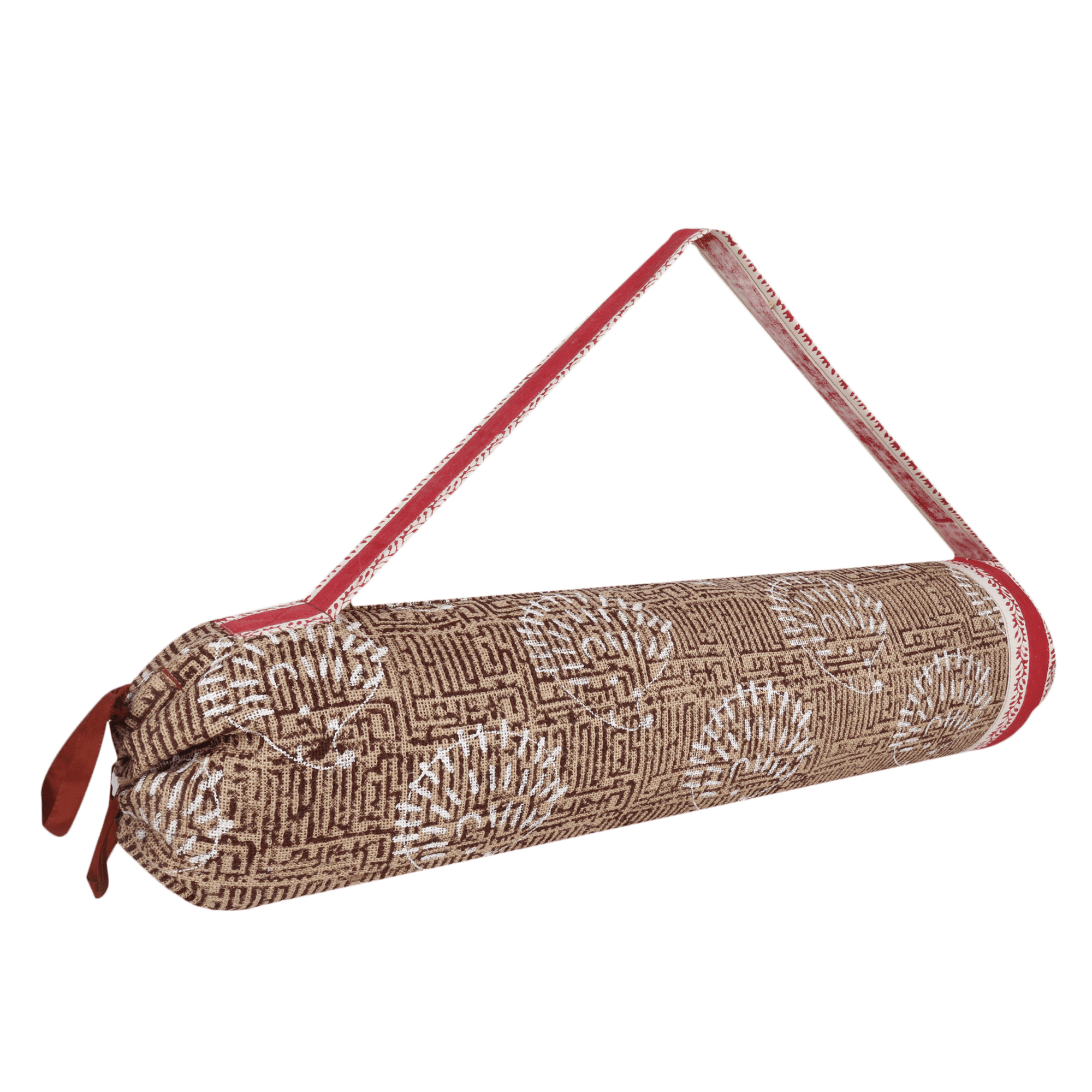 INDHA Hand Block Printed Natural Jute Yoga Mat Bag/Yoga Mat Cover - Curated  online shop for handcrafted products made in India by women artisans