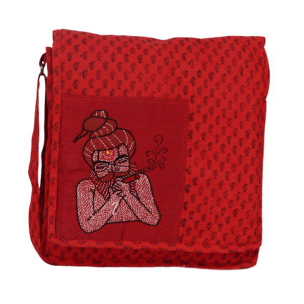 Red Cotton Sling Bag