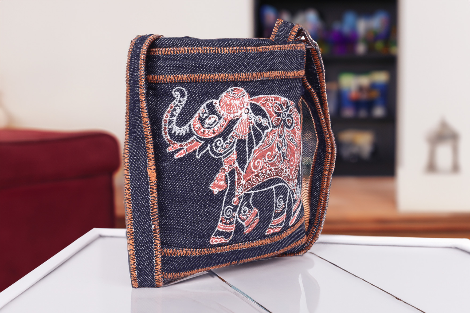 Black Elephant Zardosi Metal Box Clutch Sling Bag Zardosi Embroidered, –  HiMe