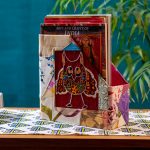 INDHA MDF Cotton Patchwork Owl Embroidery Multicolour Table Top Book/Magazine Holder