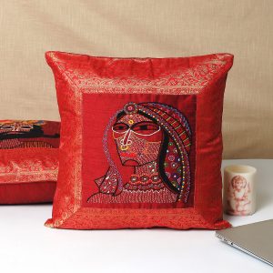Indha 16X16 Embroidered Cushion Covers Royal-Couple