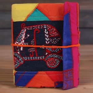 INDHA Auto Rickshaw Embroidery Multicolour Cotton Patchwork Diary