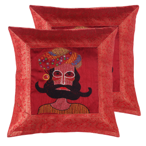 Embroidered Cushion Cover Rajasthani-Man