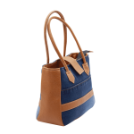 INDHA Denim & Vegan Leather Small Handbag - Vegan Leather Handbag