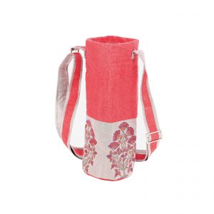 Indha Jute Bottle Cover In Red