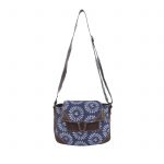 INDHA Cotton Hand Block Printed Blue Colour Cross Body Sling Bag for Girls/Women