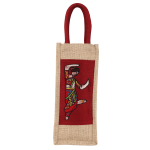Embroidered Jute Bottle Cover