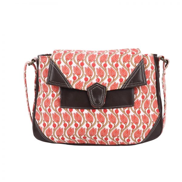 INDHA Recycled leftftover Cotton Printed Sling Bag/Cross Body Bag for Girls/Women’s