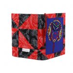 INDHA Multicolor Face Art Design Hand Embroidered on Blue Silk | Floral Design Block Printed on Red & Black Cotton Patchwork Handmade Paper Diary