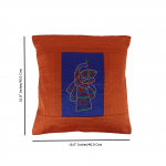 Multicolor Peacock Hand Embroidered Dupion Silk Blue & Orange Throw Cushion Cover (Set of 2) Throw Cushion Covers Home Décor Home Furnishing Corporate Gifting Hand Embroidered Cushion Cover