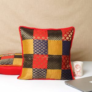 Indha Cushion Cover Brocade Patchwork 16X16