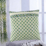 Indha Block Printed Cushion Cover Cotton Flower Print
