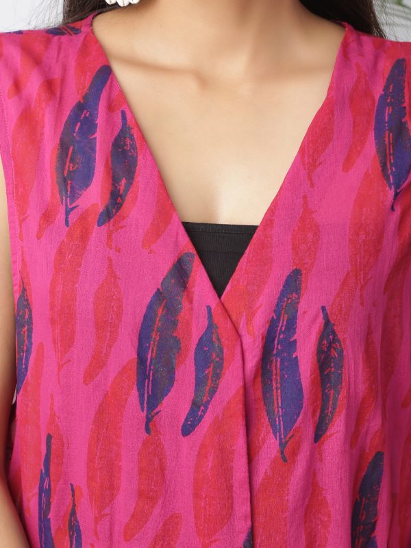 Indo-Western Pink Cotton Shrug |Women| Summer Wear