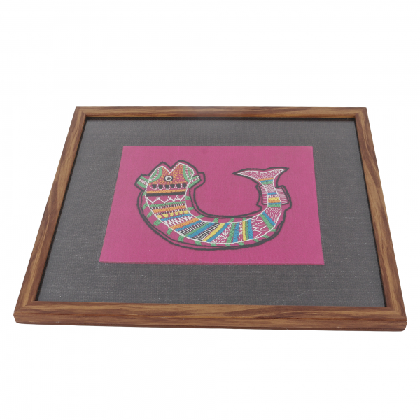 INDHA Hand-Embroidered Fish Wall Art - Home Decor