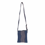 INDHA Blue Denim Sling Bag with Zigzag Lines Pattern Hand Embroidered | Accessory | Fashion | Cross Body Bag