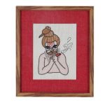 INDHA Hand-Embroidered Portrait Wall Hanging - Artistic Craftsmanship for Unique Home Decor