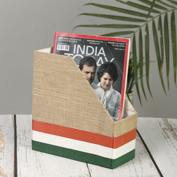 Magazine Holder Jute, Tri Colour Products for Gifting in Independence Day, Republic Day From Indha.in