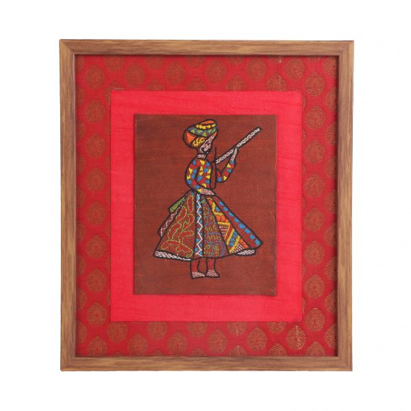 INDHA Hand-Embroidered Rajasthani Folk Style Wall Decor