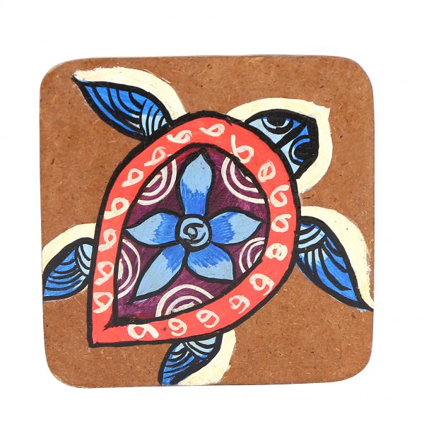 hand-painted turtle wooden coasters