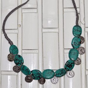teal green stone & silver